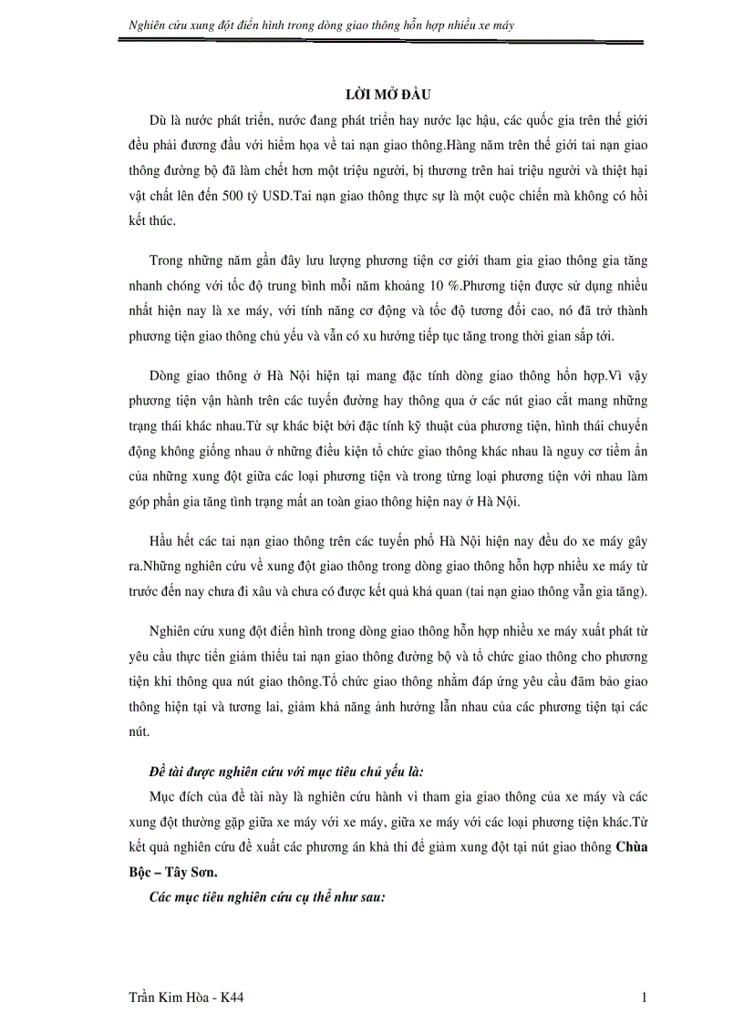 image for page Nghiên cứu xung đột điển hình trong dòng giao thông hỗn hợp nhiều xe máy tại Hà Nội trường hợp nút Chủa Bộc Thái Hà