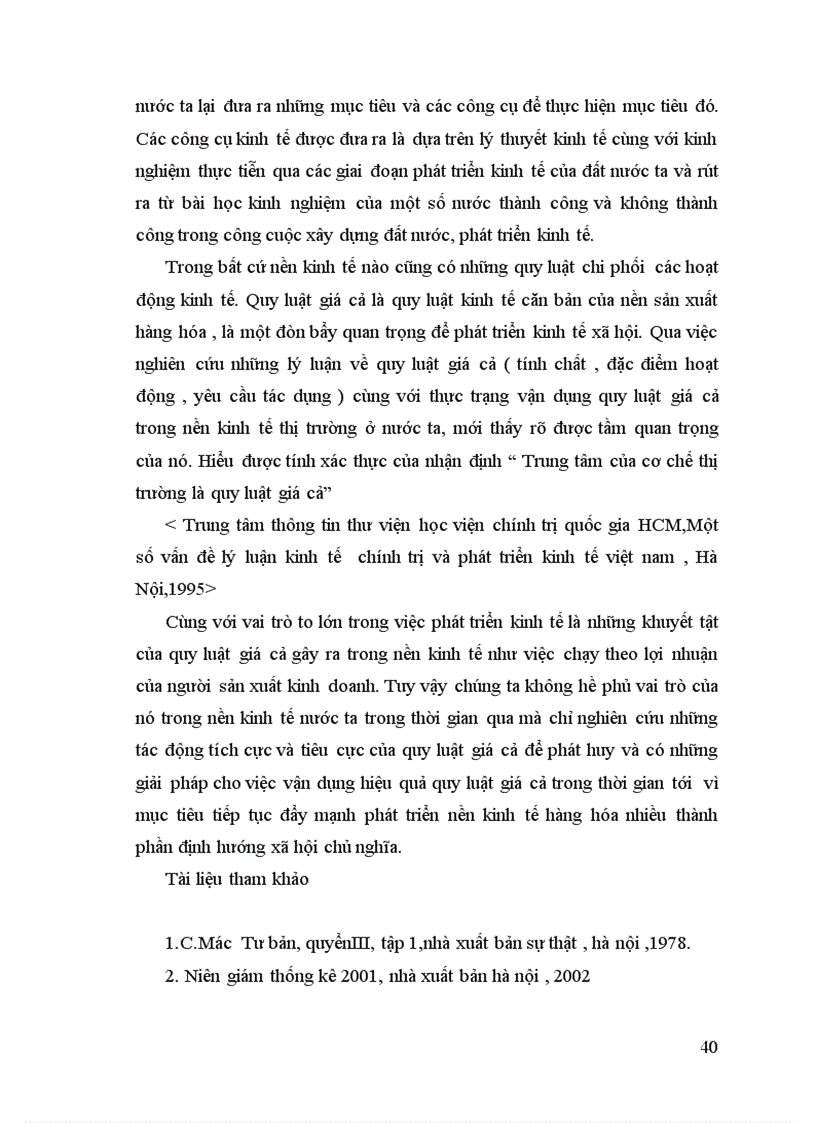 image for page Lý luận giá cả của Mác và sự vận dụng vào Việt Nam hiện nay