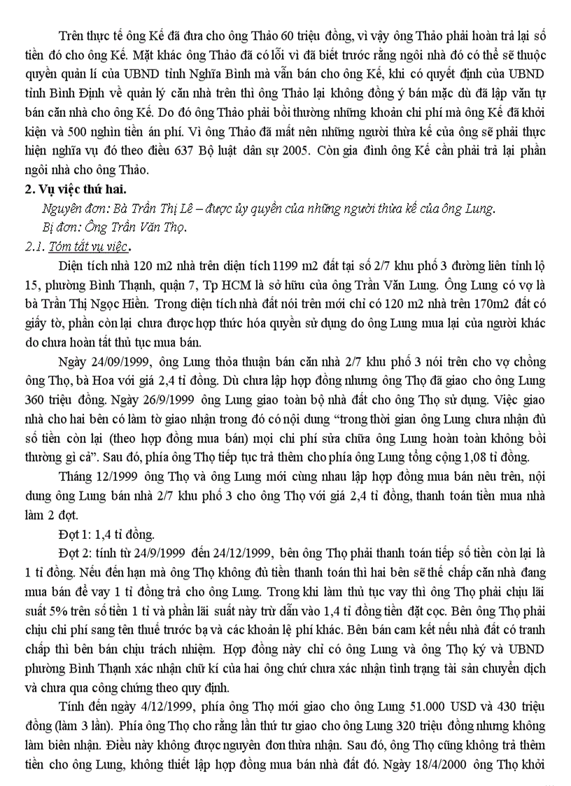 image for page Tìm hiểu ba vụ việc có tranh chấp về hợp đồng mua bán nhà ở