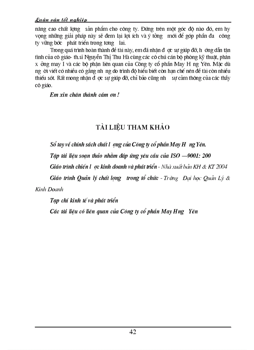 image for page Quản lý chất lượng sản phẩm ở Công ty cổ phần May Hưng Yên và một số giải pháp góp phần nâng cao chất lượng sản phẩm