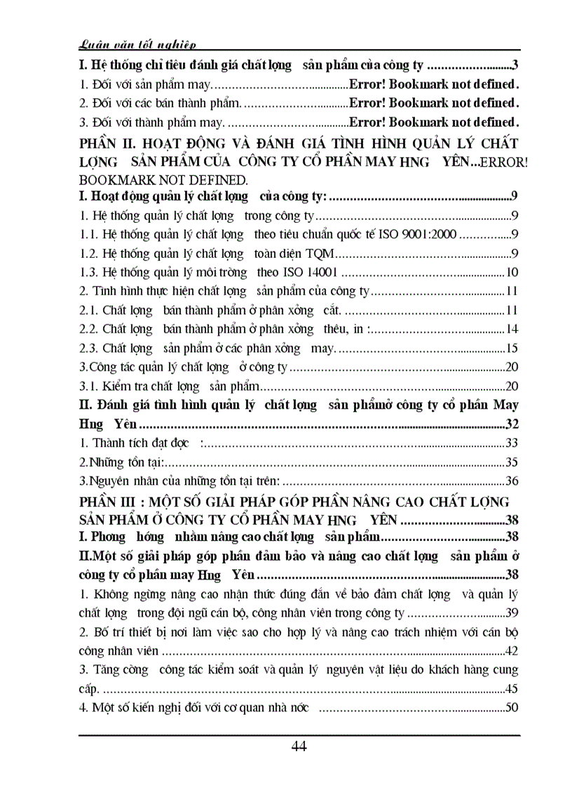 image for page Quản lý chất lượng sản phẩm ở Công ty cổ phần May Hưng Yên và một số giải pháp góp phần nâng cao chất lượng sản phẩm