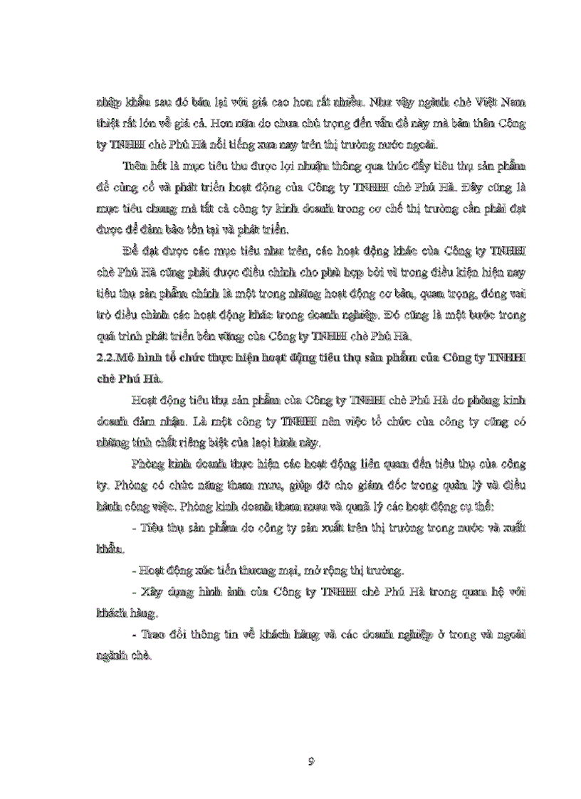 image for page Đẩy mạnh tiêu thụ sản phẩm tại Công ty TNHH chè Phú Hà