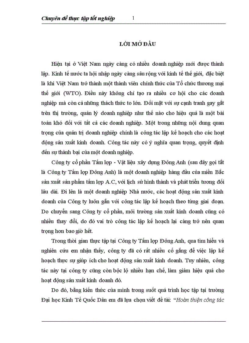 image for page Hoàn thiện công tác lập kế hoạch chiến lược tại Công ty cổ phần Tấm lợp Đông Anh