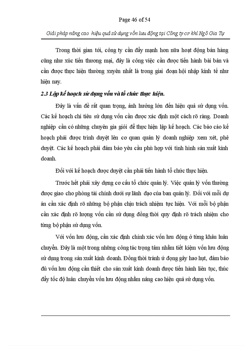 image for page Giải pháp nâng cao hiệu quả sử dụng vốn lưu động tại công ty cơ khí Ngô Gia Tự