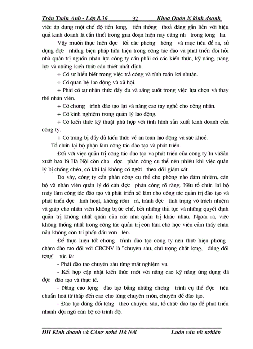 image for page Thực trạng về tổ chức giáo dục đào tạo và phát triển nguồn nhân lực tại công ty In và Sản xuất bao bì Hà Nội một số giải pháp nhằm hoàn thiện công tác trên