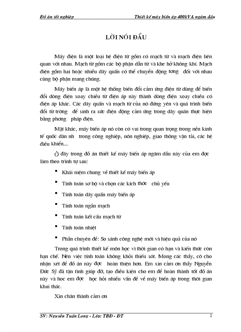 image for page Thiết kế máy biến áp 400kVA ngâm dầu