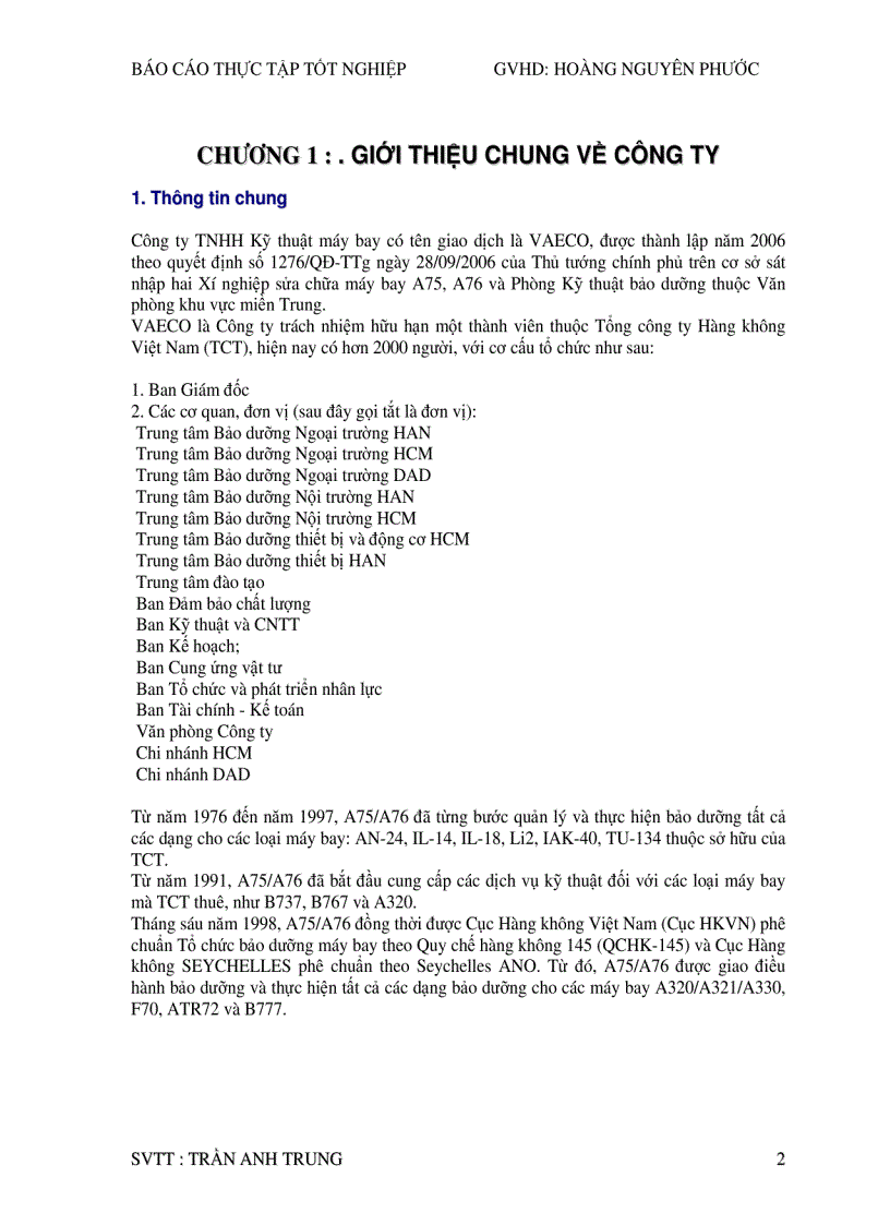 image for page Quy trình bảo dưỡng và sữa chữa máy bay công ty TNHH Một Thành Viên Kỹ Thuật Máy Bay VAECO