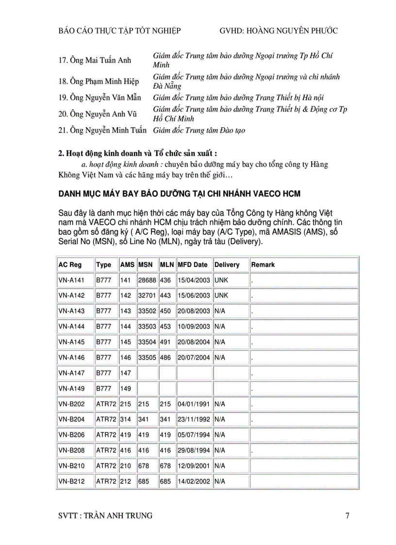 image for page Quy trình bảo dưỡng và sữa chữa máy bay công ty TNHH Một Thành Viên Kỹ Thuật Máy Bay VAECO