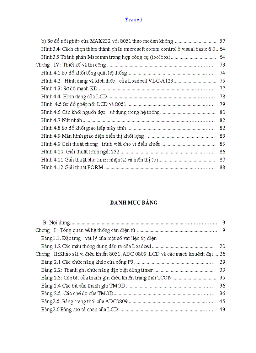 image for page Thiết kế và thi công mạch cân điện tử sử dụng 89C5