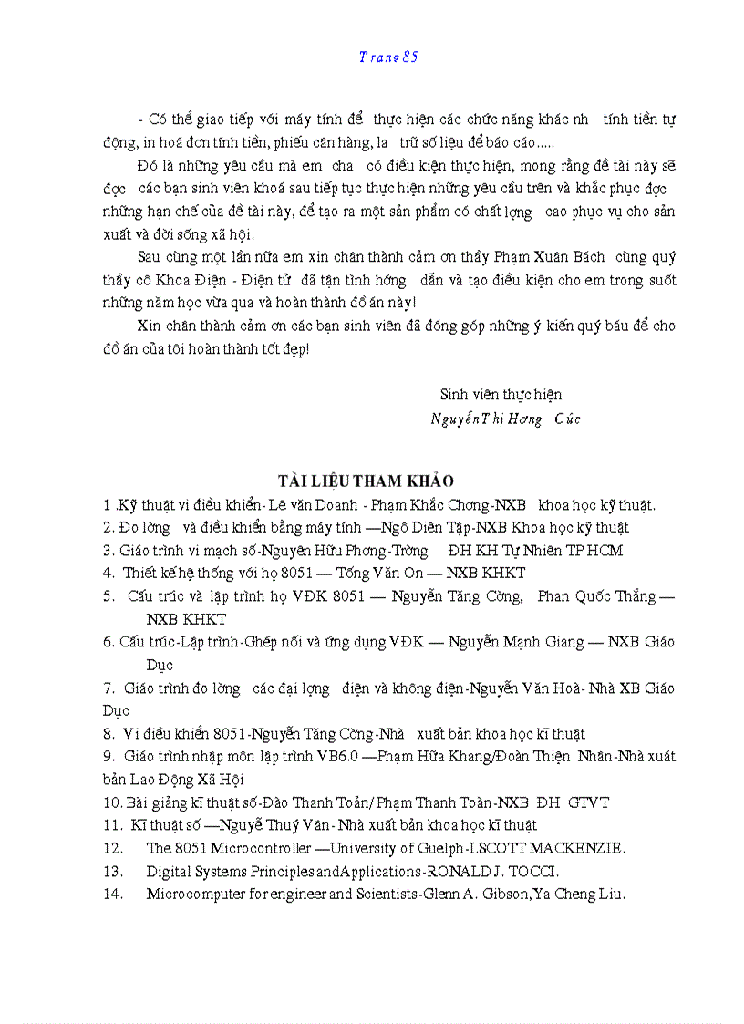 image for page Thiết kế và thi công mạch cân điện tử sử dụng 89C5