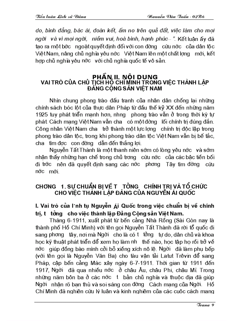 image for page Vai trò của chủ tịch hồ chí minh trong việc thành lập đảng cộng sản Việt Nam