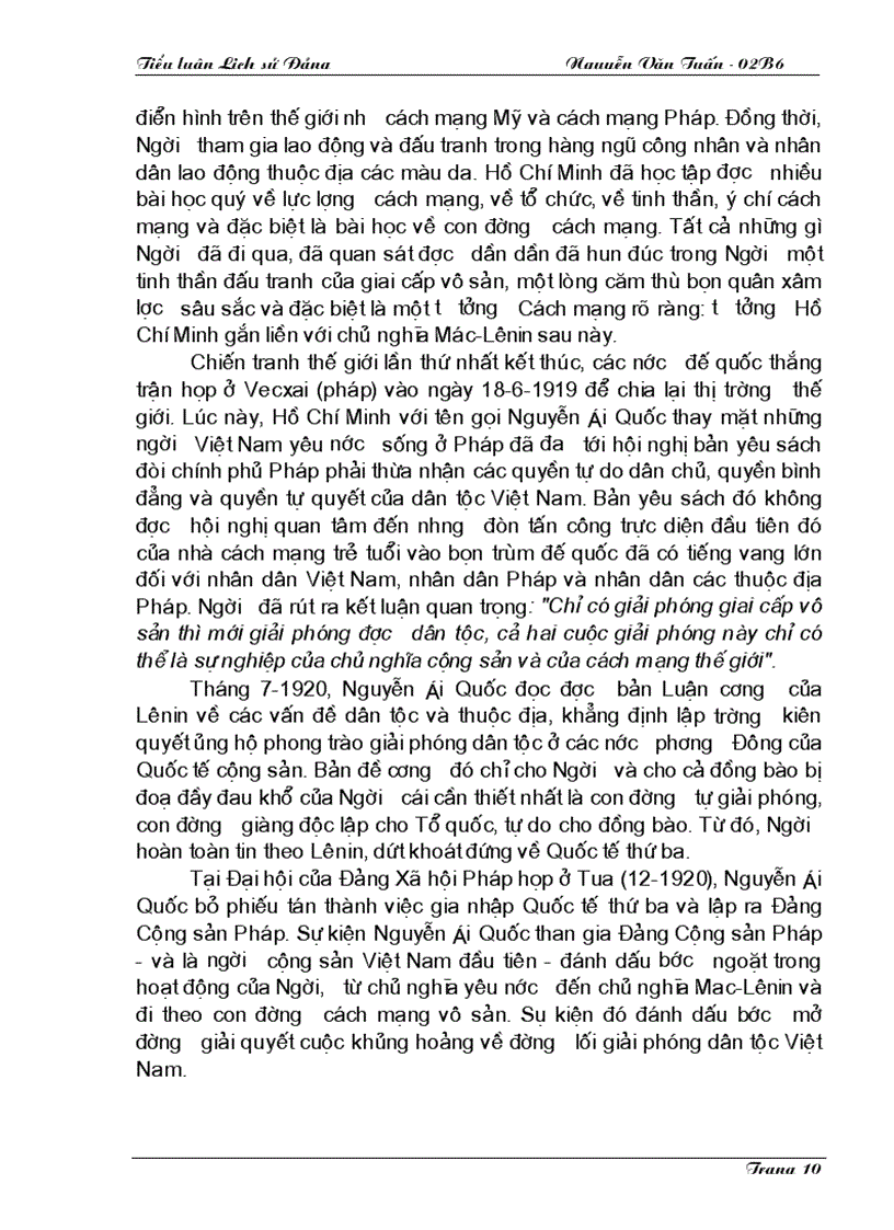 image for page Vai trò của chủ tịch hồ chí minh trong việc thành lập đảng cộng sản Việt Nam