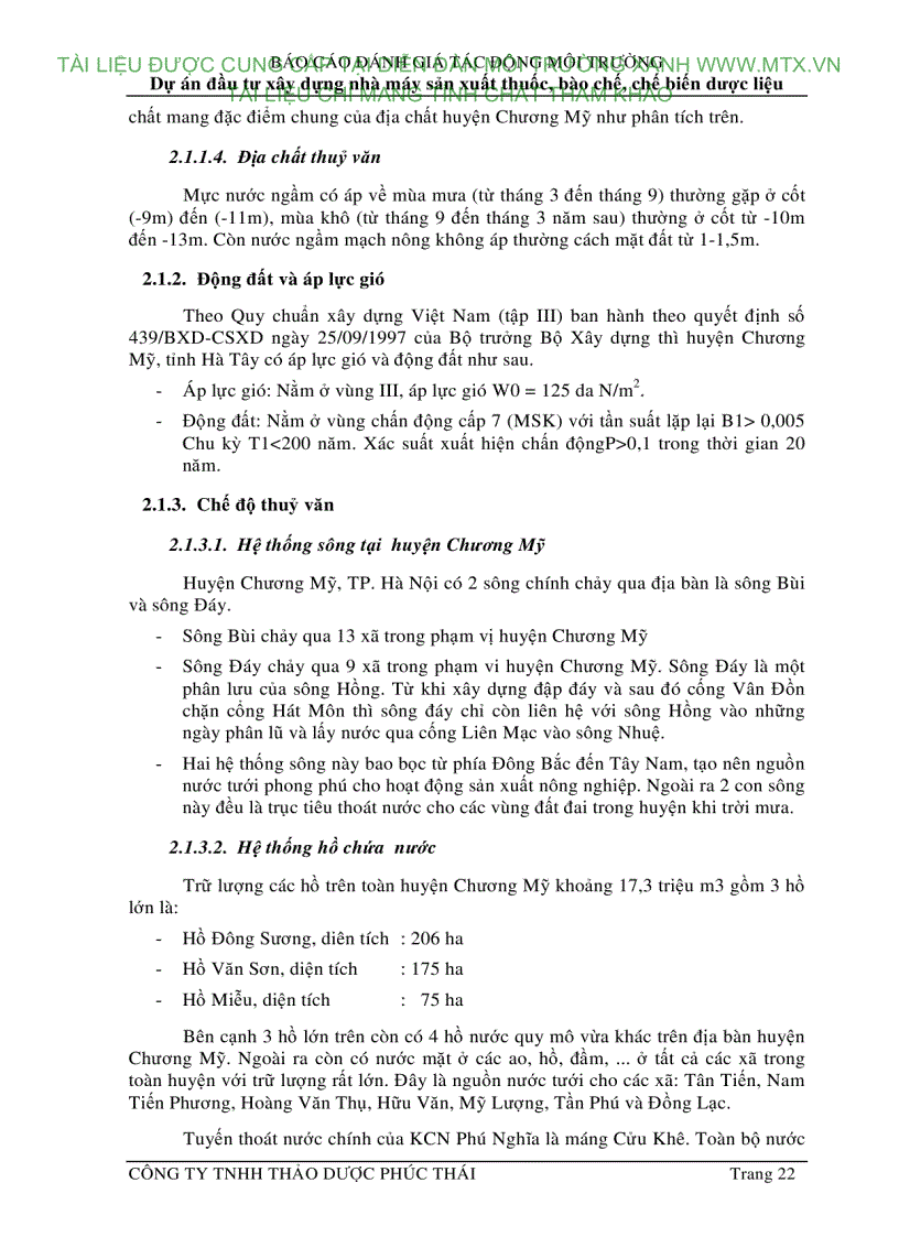 image for page Đánh giá tác động môi trường Dự án đầu tư xây dựng nhà máy sản xuất thuốc bào chế chế biến dược liệu Hà Nội