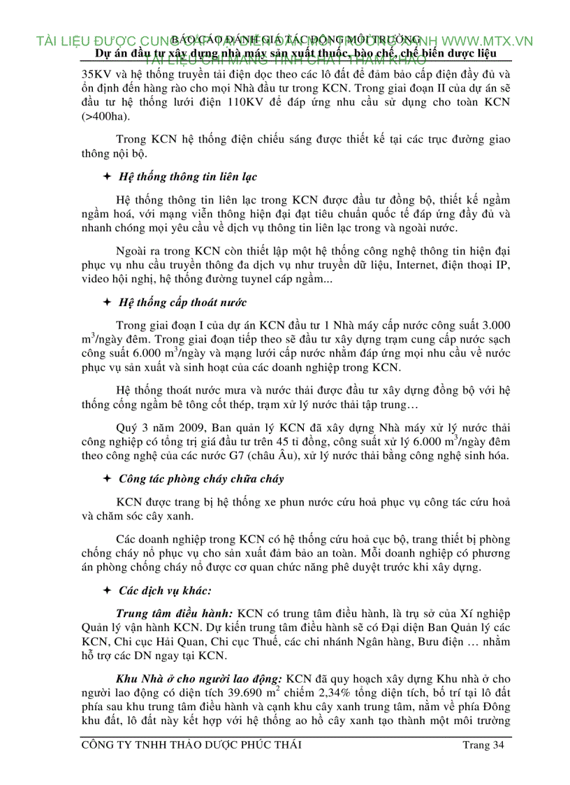 image for page Đánh giá tác động môi trường Dự án đầu tư xây dựng nhà máy sản xuất thuốc bào chế chế biến dược liệu Hà Nội