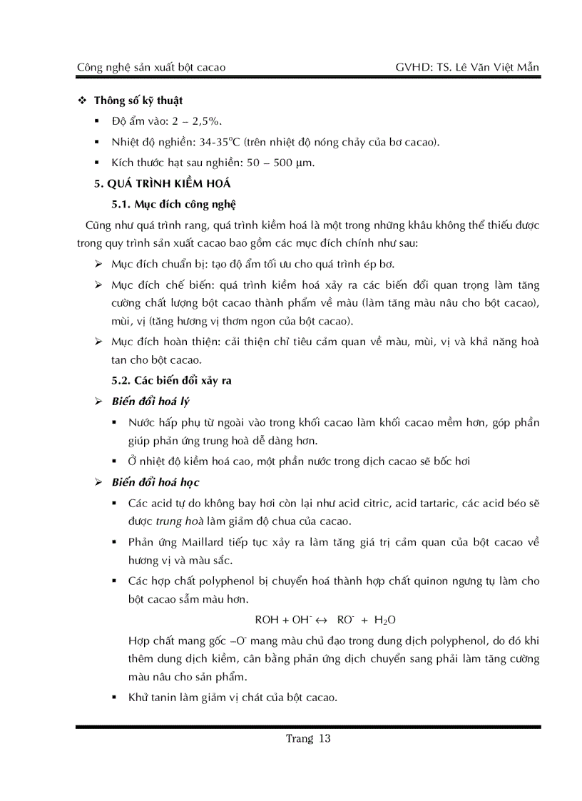 image for page Công nghệ sản xuất bột ca cao gồm file ppt pdf bản vẽ