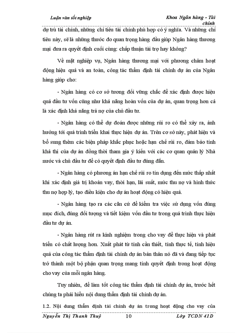 image for page Luận văn Thẩm định tài chính dự án trong Ngân hàng Thương Mại