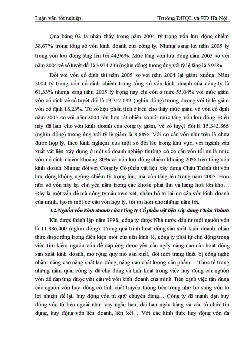 image for page Những giải pháp chủ yếu góp phần tạo lập vốn kinh doanh tại công ty cổ phần vật liệu Châu Thành