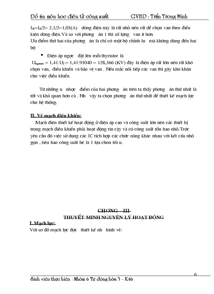 image for page Thiết kế nguồn cấp điện cho động cơ một chiều kích từ độc lập đảm bảo yêu cầu tốc độ trơn ổn định chống quá tải và chống mất kích từ