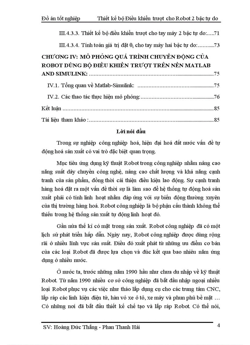 image for page Thiết kế bộ điều khiển trượt cho tay máy robot 2 bậc tự do và mô phỏng trên matlab simulink