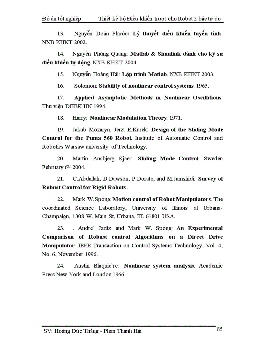image for page Thiết kế bộ điều khiển trượt cho tay máy robot 2 bậc tự do và mô phỏng trên matlab simulink