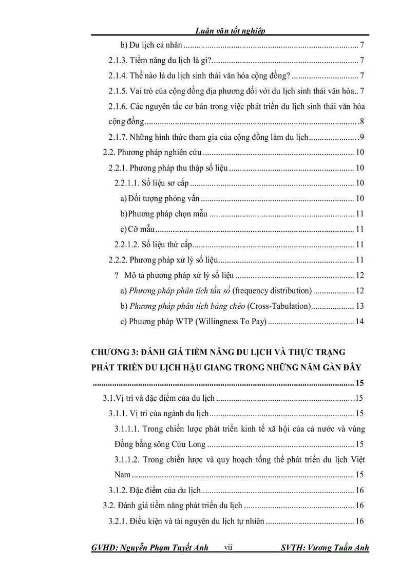 image for page Đánh giá tiềm năng du lịch và xây dựng mô hình du lịch sinh thái văn hóa cộng đồng kết hợp với tham quan học tập và nghiên cứu ở hậu giang