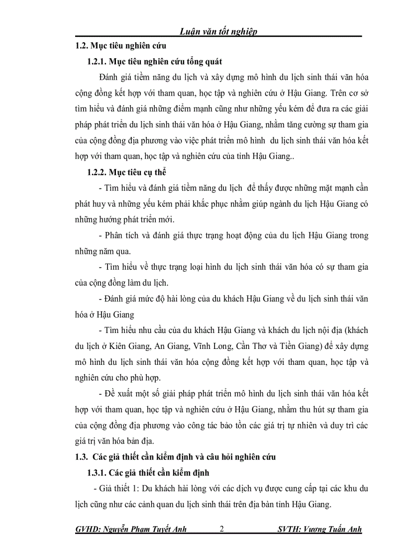 image for page Đánh giá tiềm năng du lịch và xây dựng mô hình du lịch sinh thái văn hóa cộng đồng kết hợp với tham quan học tập và nghiên cứu ở hậu giang