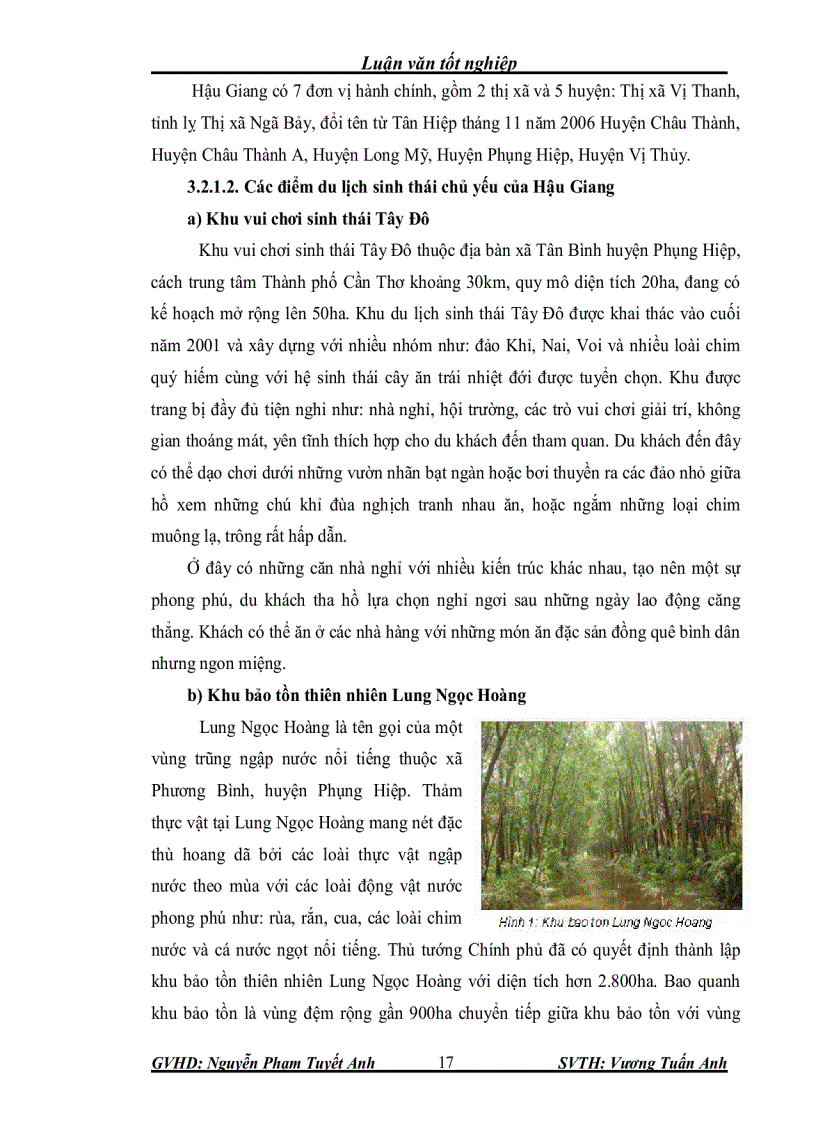 image for page Đánh giá tiềm năng du lịch và xây dựng mô hình du lịch sinh thái văn hóa cộng đồng kết hợp với tham quan học tập và nghiên cứu ở hậu giang