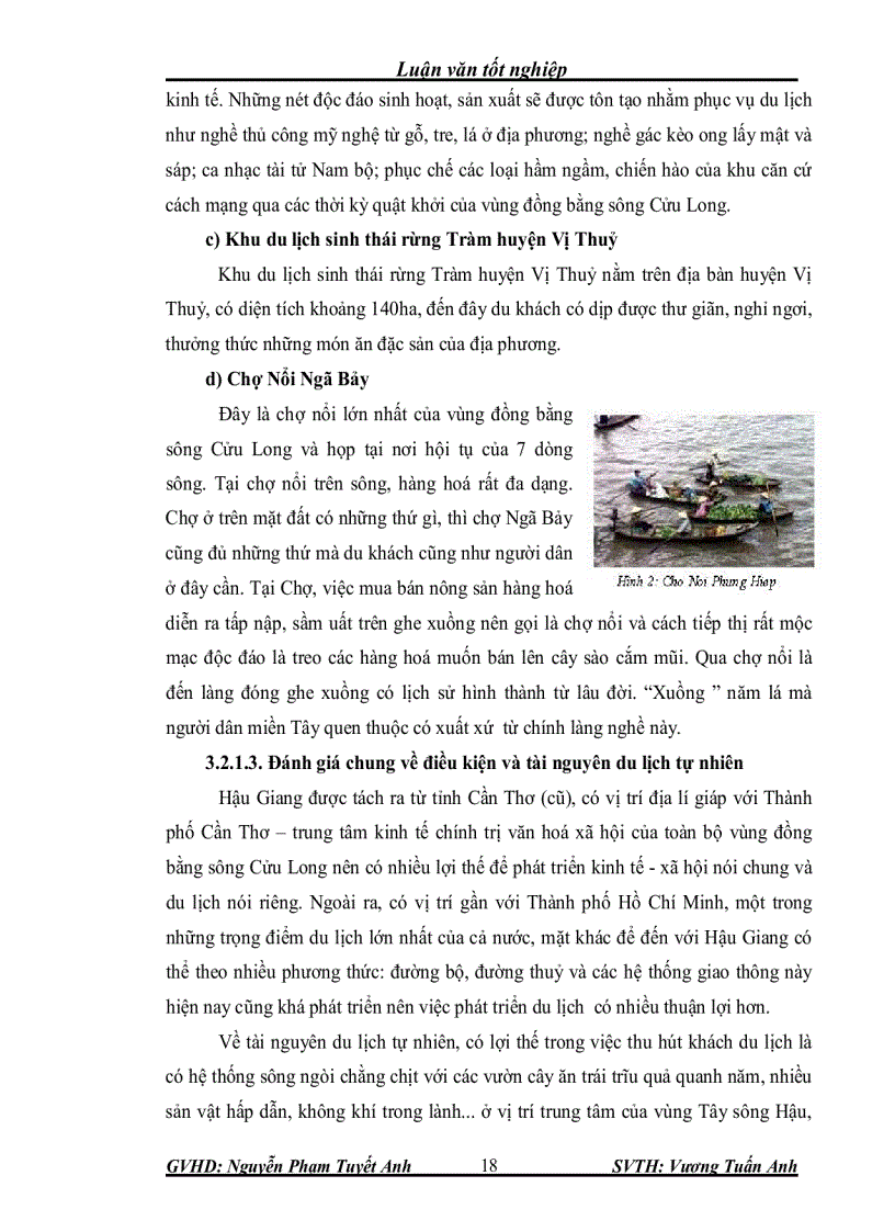 image for page Đánh giá tiềm năng du lịch và xây dựng mô hình du lịch sinh thái văn hóa cộng đồng kết hợp với tham quan học tập và nghiên cứu ở hậu giang