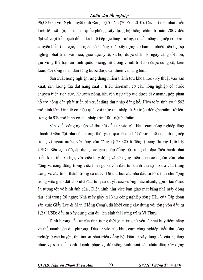 image for page Đánh giá tiềm năng du lịch và xây dựng mô hình du lịch sinh thái văn hóa cộng đồng kết hợp với tham quan học tập và nghiên cứu ở hậu giang