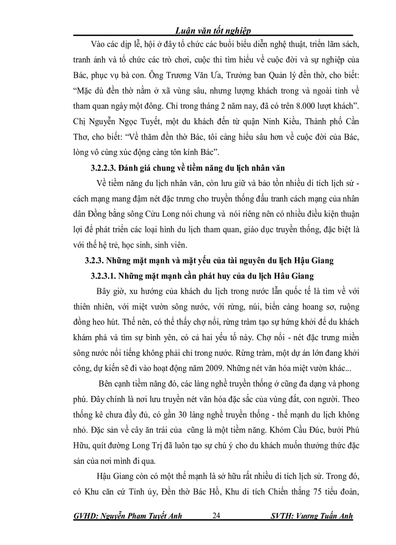 image for page Đánh giá tiềm năng du lịch và xây dựng mô hình du lịch sinh thái văn hóa cộng đồng kết hợp với tham quan học tập và nghiên cứu ở hậu giang