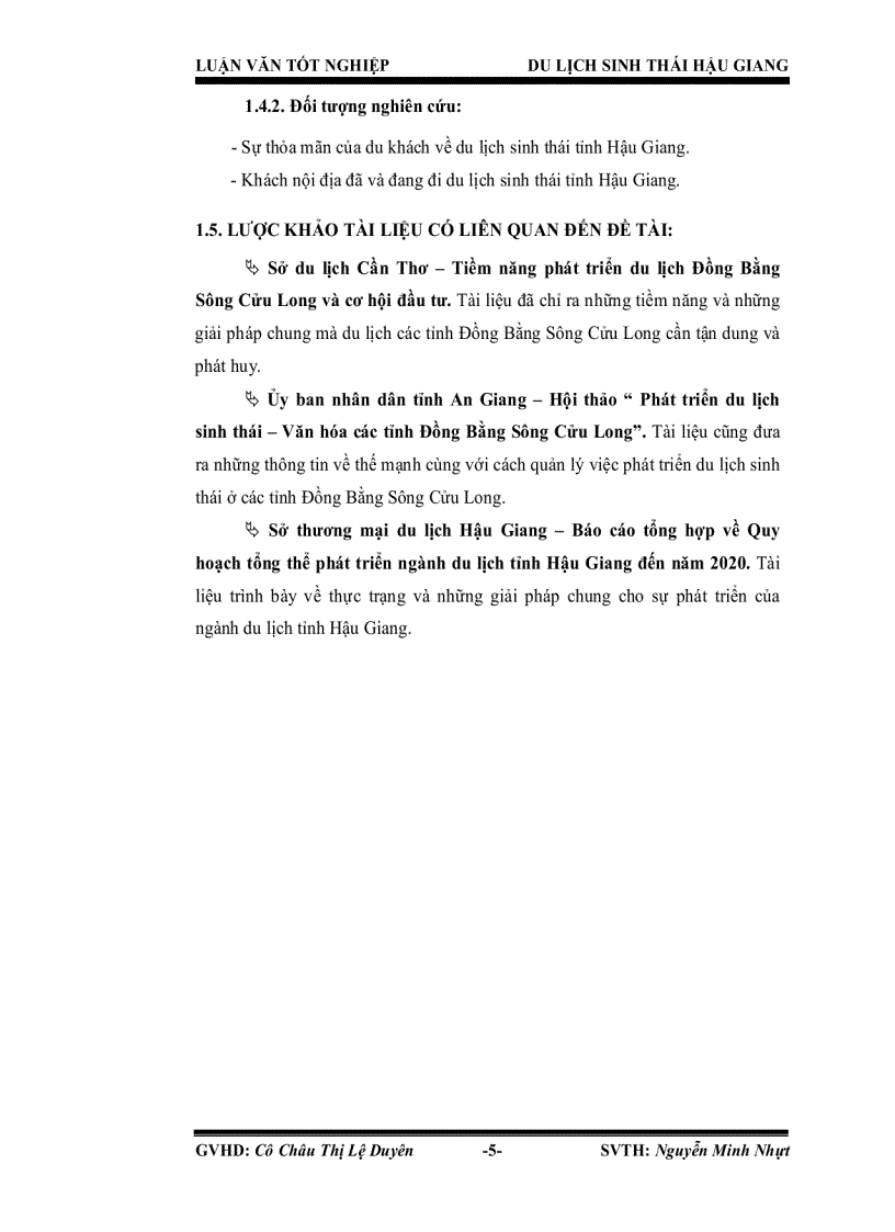 image for page Đánh giá thực trạng và giải pháp phát triển du lịch sinh thái hậu giang