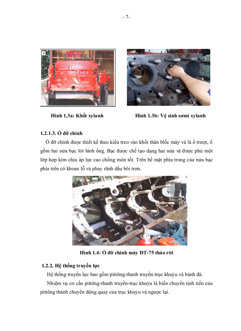 image for page Khảo sát lập phương án và sửa chữa phục hồi cơ cấu truyền lực hệ thống làm mát hệ thống trao đổi khí động cơ DT 75