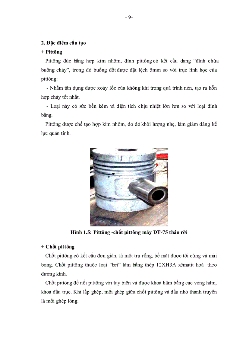 image for page Khảo sát lập phương án và sửa chữa phục hồi cơ cấu truyền lực hệ thống làm mát hệ thống trao đổi khí động cơ DT 75