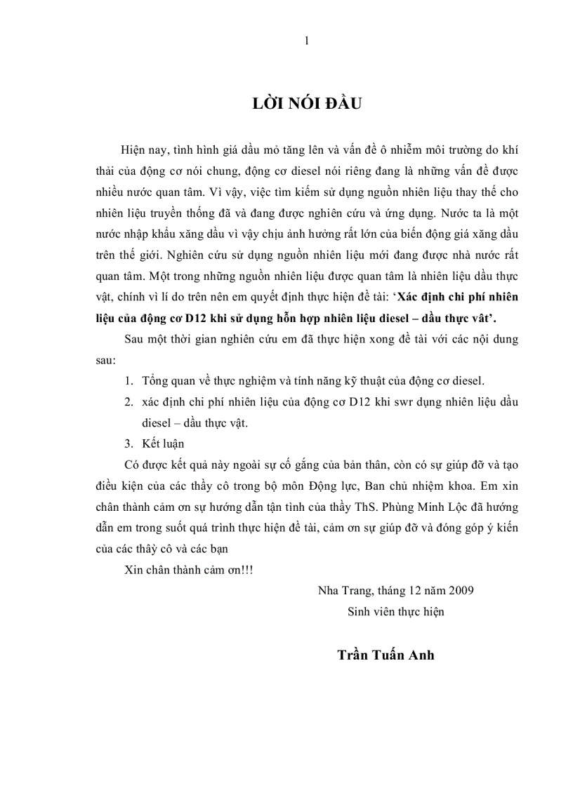 image for page Xác định chi phí nhiên liệu của động cơ D12 khi sử dụng hỗn hợp nhiên liệu diesel dầu thực vât