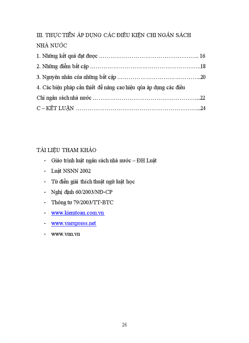 image for page Tiểu luận Các quy định pháp luật về điều kiện chi ngân sách nhà nước