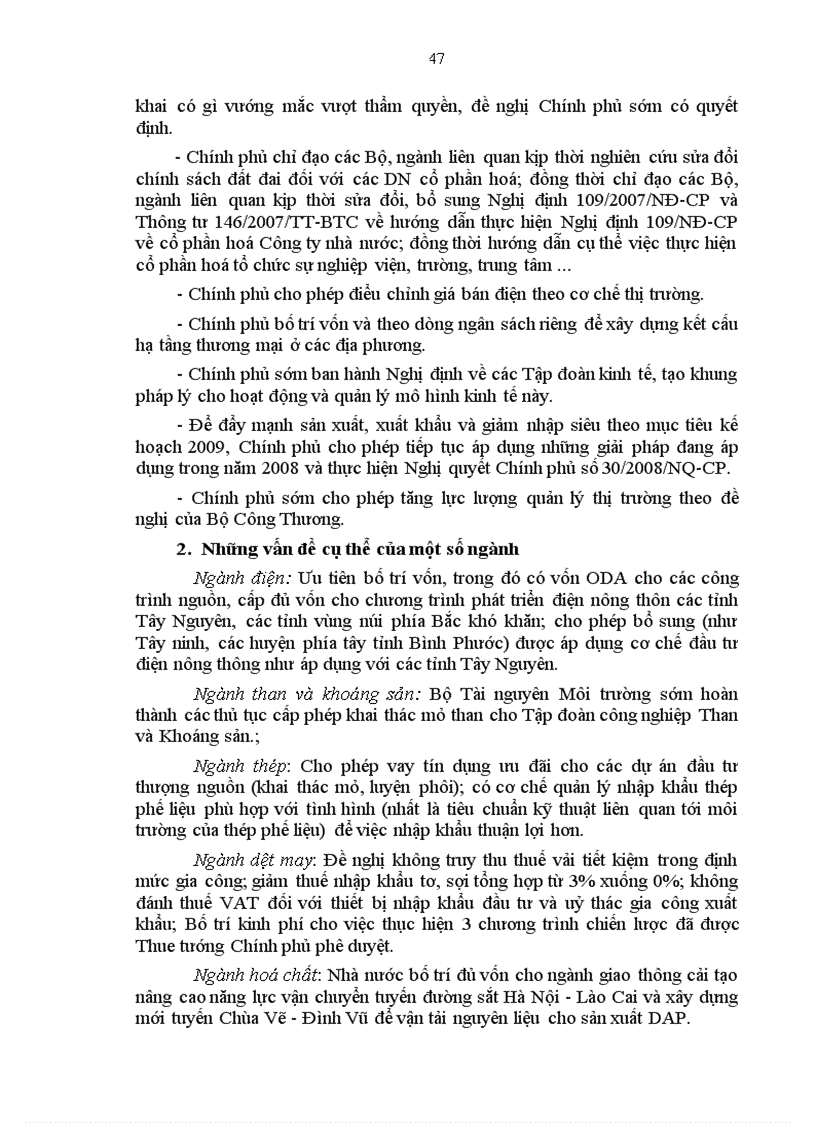 image for page Tổng kết tình hình thực hiện nhiệm vụ kế hoạch năm 2008 và kế hoạch năm 2009 của ngành công thương