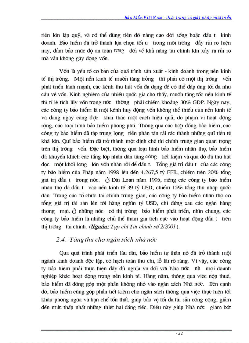 image for page Luận văn Bảo hiểm Việt Nam thực trạng và giải pháp phát triển