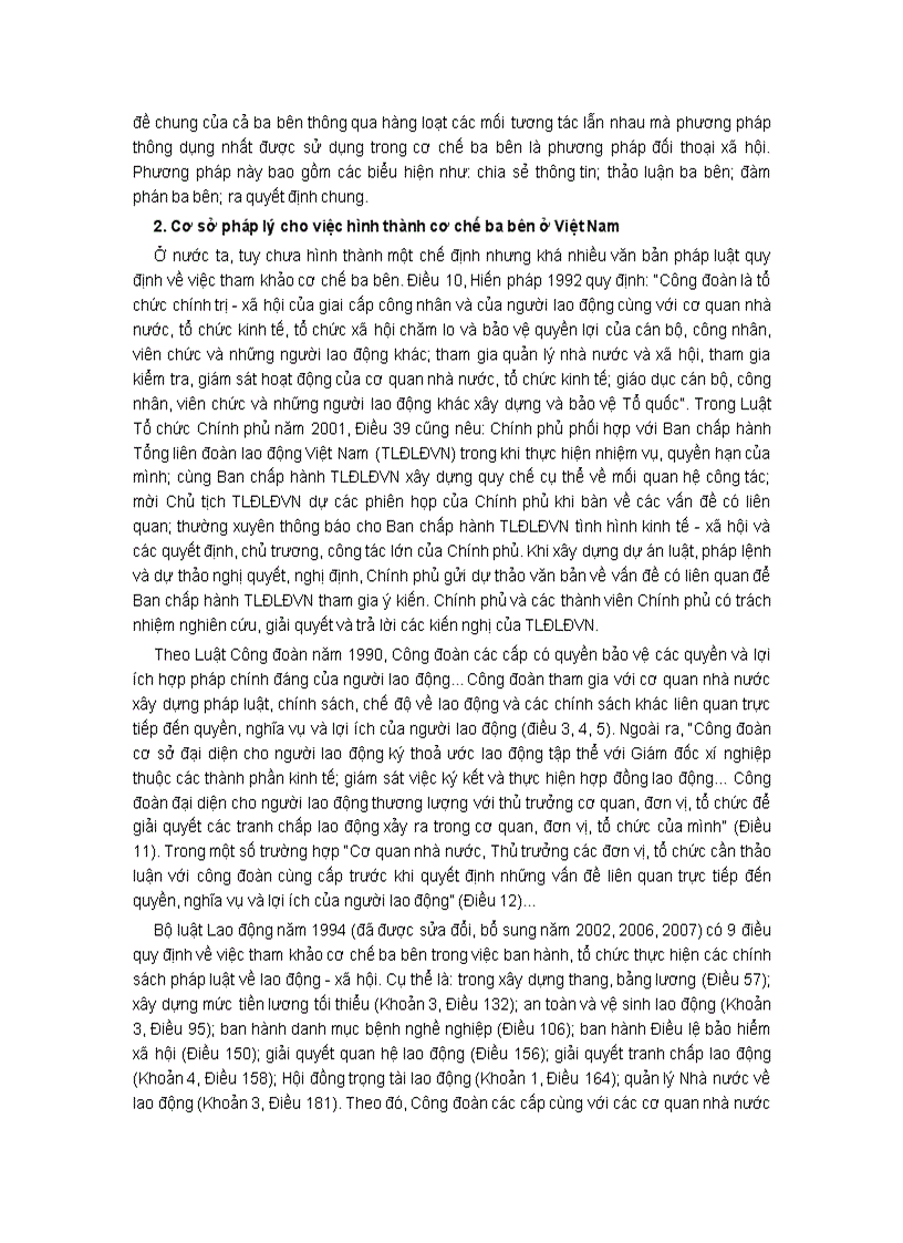 image for page Cơ chế ba bên và vai trò của Công đoàn