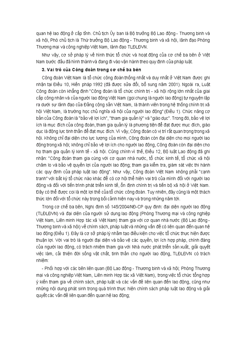 image for page Cơ chế ba bên và vai trò của Công đoàn