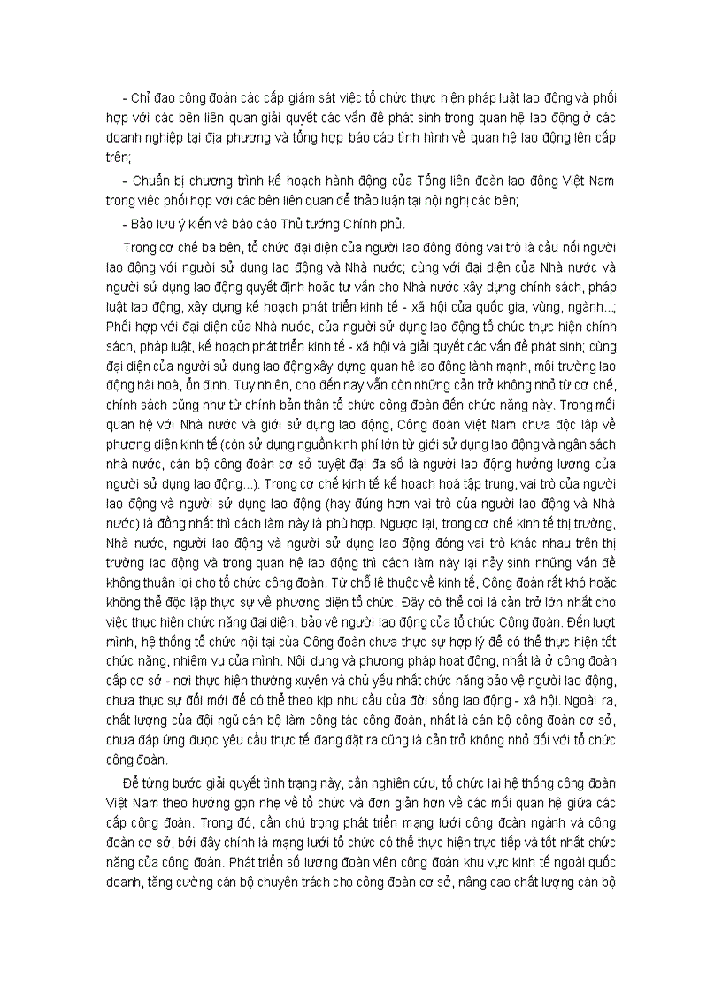 image for page Cơ chế ba bên và vai trò của Công đoàn