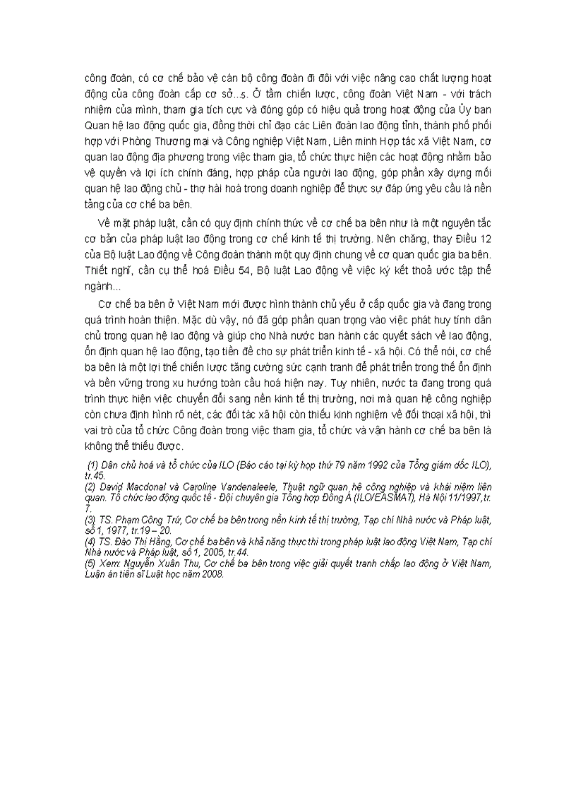 image for page Cơ chế ba bên và vai trò của Công đoàn