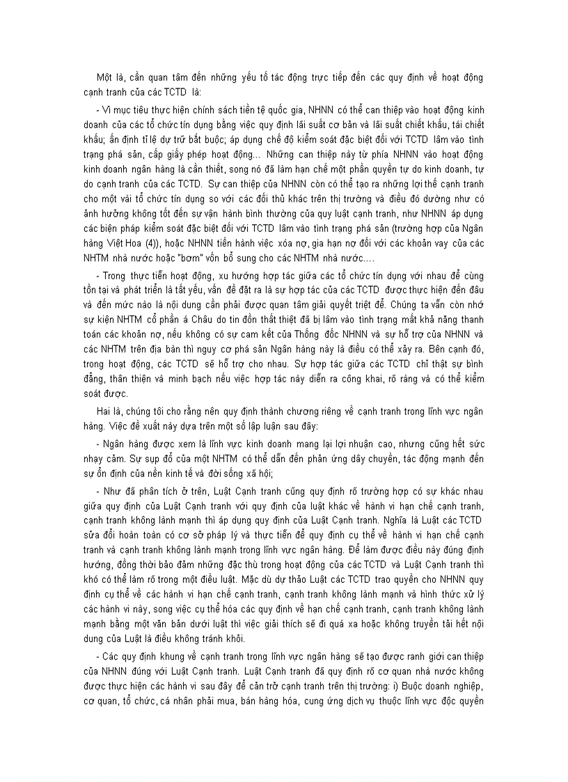 image for page Vấn đề cạnh tranh của các tổ chức tín dụng trong Dự thảo Luật Các tổ chức tín dụng