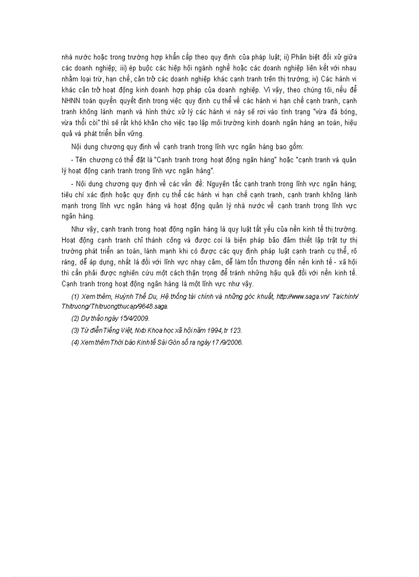 image for page Vấn đề cạnh tranh của các tổ chức tín dụng trong Dự thảo Luật Các tổ chức tín dụng