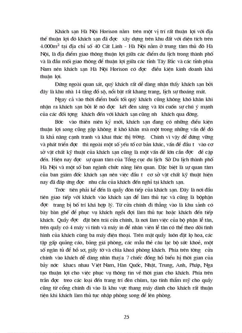 image for page Nội dung nghiệp vụ phục vụ buồng tại khách sạn Hà Nội Horison