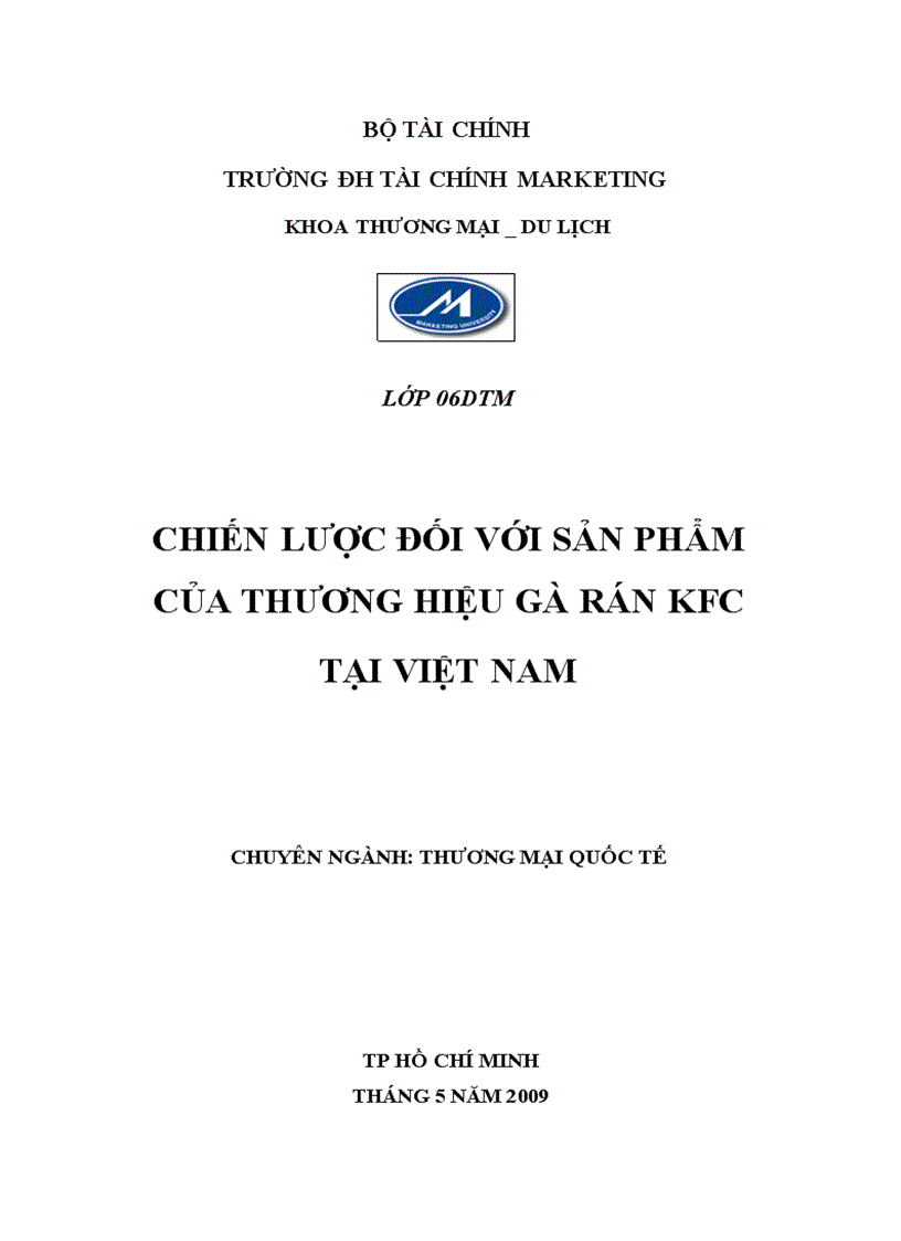 Chiến lược đôi với sản phẩm của thương hiêij gà rán KFC tại việt nam