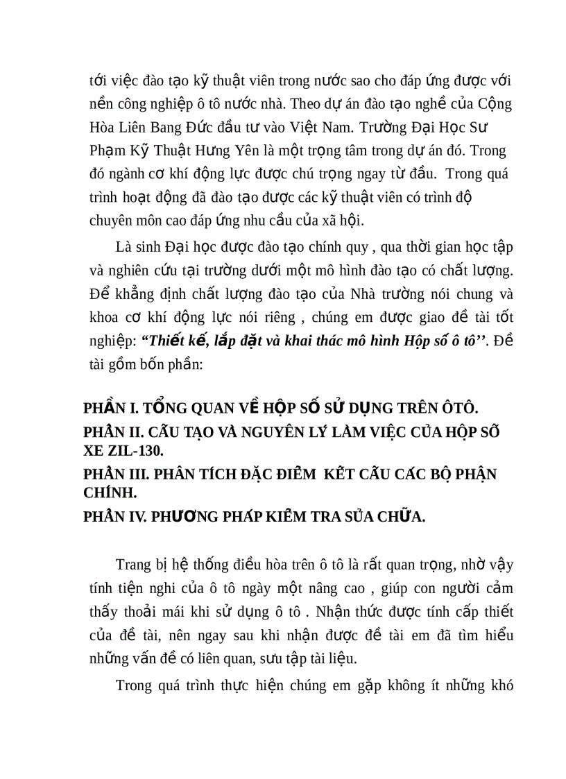image for page Thiết kế lắp đặt và khai thác mô hình Hộp số ô tô
