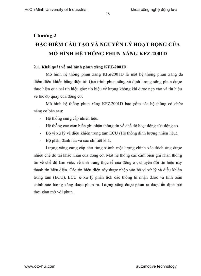 image for page Tìm hiểu đặc điểm cấu tạo hoạt động và chức năng của mô hình hệ thống phun xăng KFZ 2001D