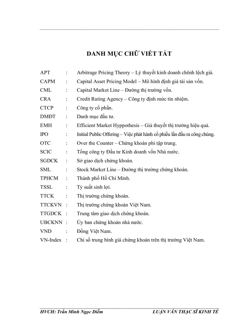 image for page Ứng dụng các lý thuyết tài chính hiện đại trong việc đo lường rủi ro của các chứng khoán niêm yết tại sở giao dịch chứng khoán thành phố hồ chí minh