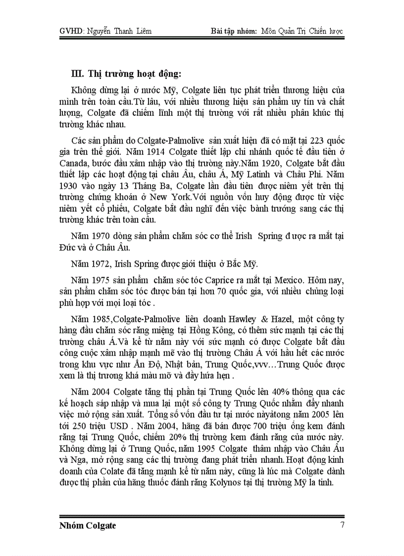 image for page Chiến lược công ty Colgate Pamolive