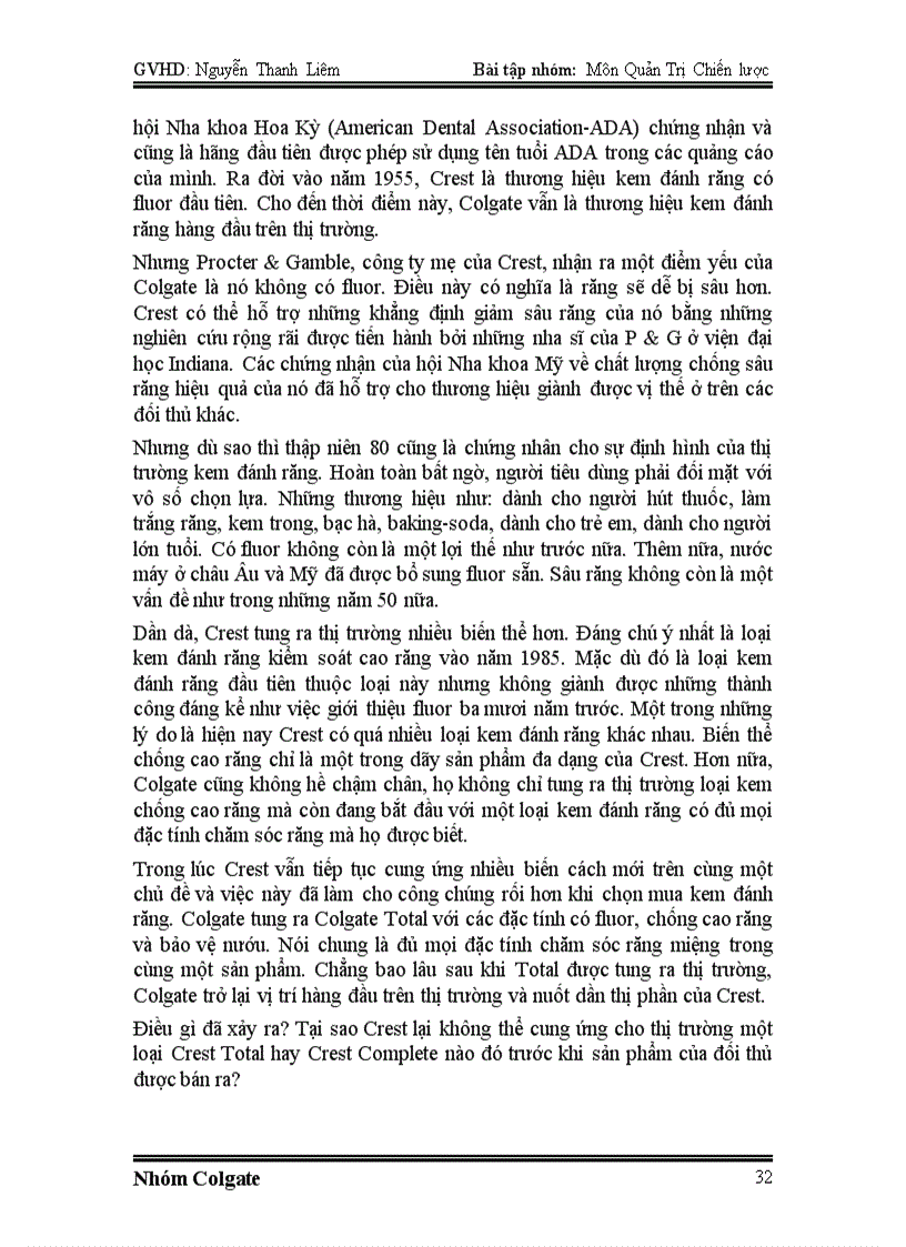image for page Chiến lược công ty Colgate Pamolive